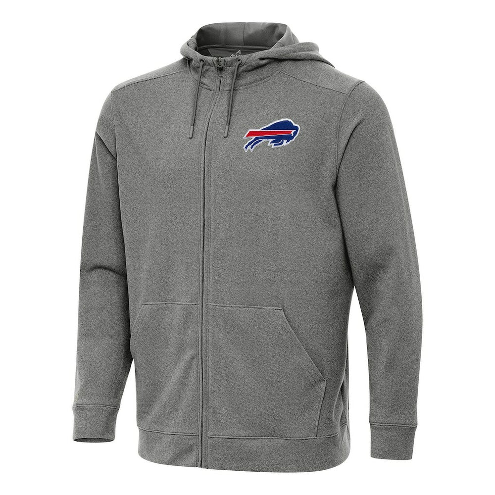 Buffalo Bills Antigua Effortless Full-Zip Hoodie - Heather Black - NFL