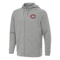 Chicago Bears Antigua Effortless Full-Zip Hoodie - Heather Gray - NFL