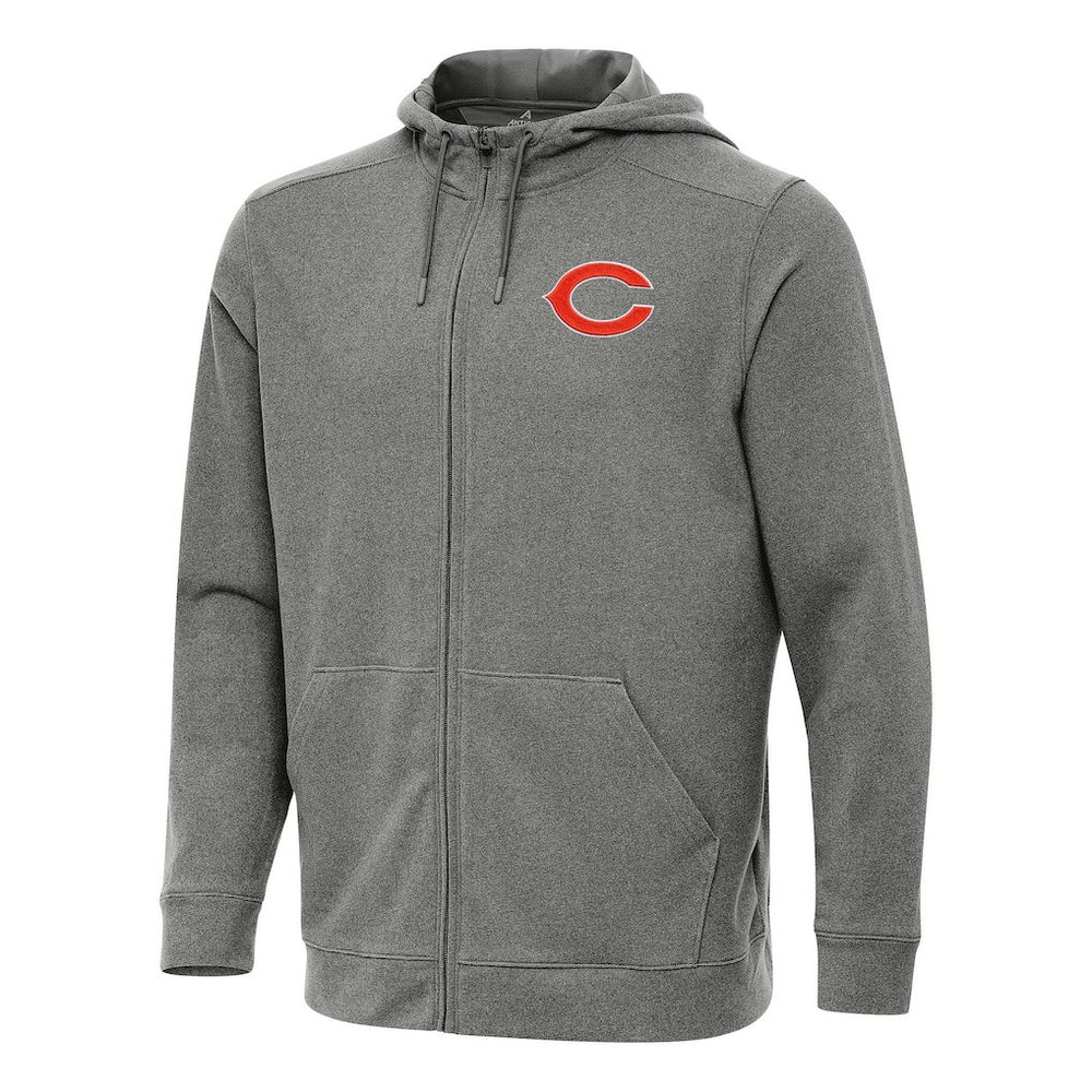 Chicago Bears Antigua Effortless Full-Zip Hoodie - Heather Black - NFL