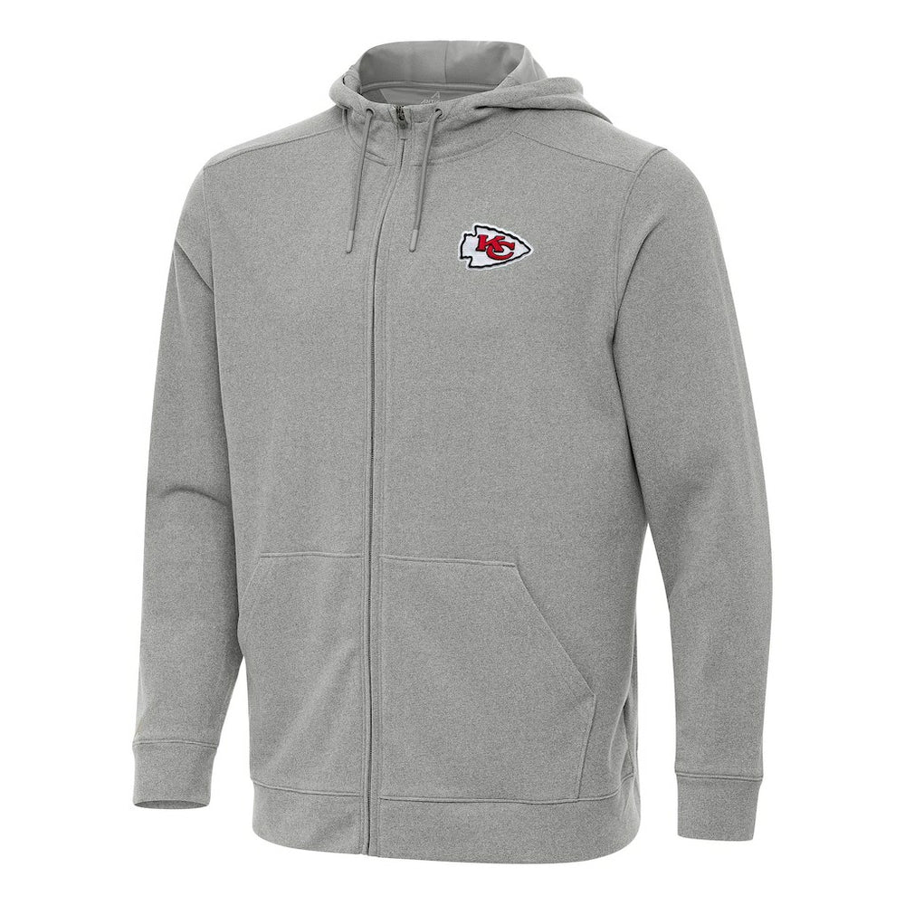 Kansas City Chiefs Antigua Effortless Full-Zip Hoodie - Heather Gray - NFL