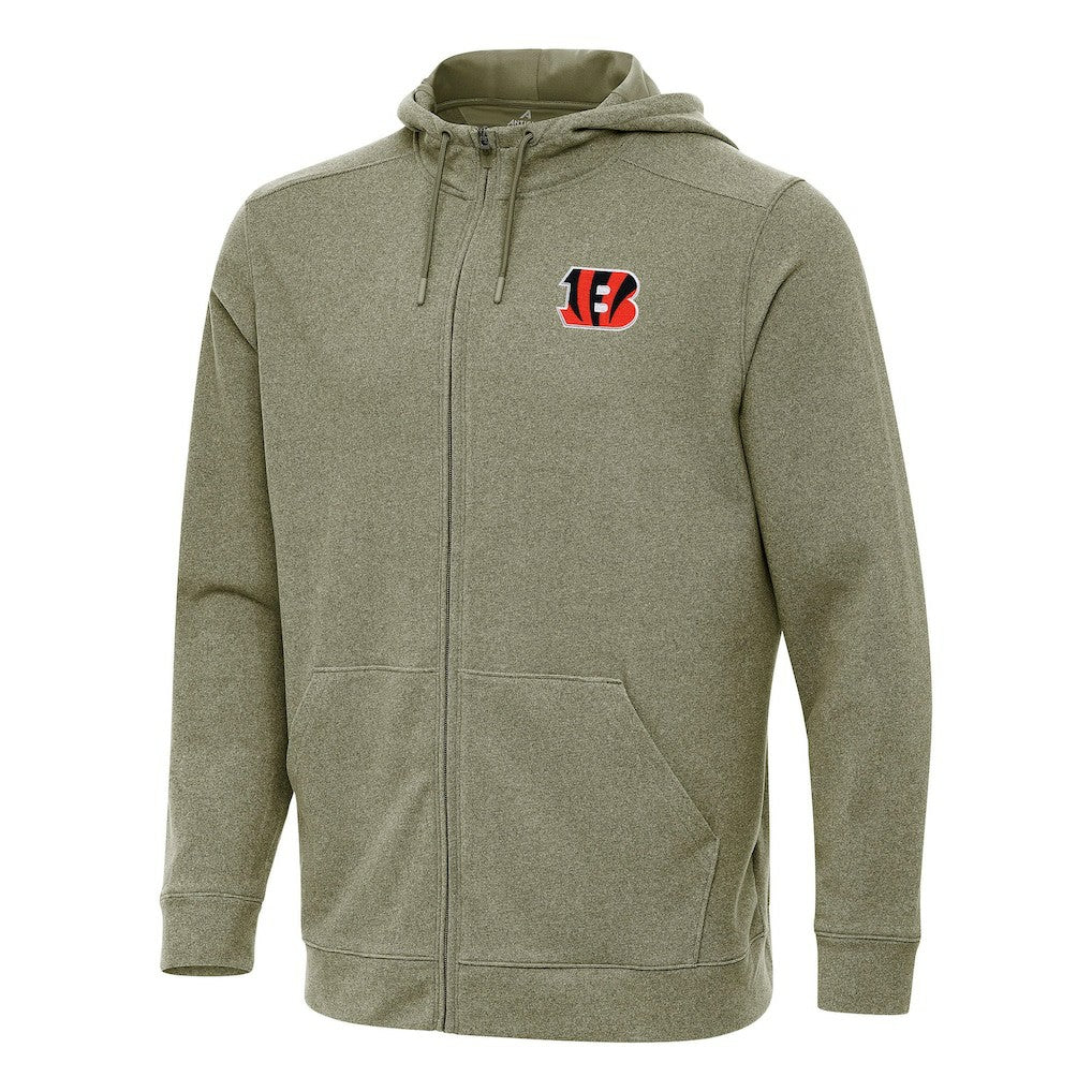 Cincinnati Bengals Antigua Effortless Full-Zip Hoodie - Olive - NFL