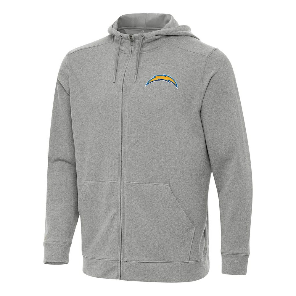 Los Angeles Chargers Antigua Effortless Full-Zip Hoodie - Heather Gray - NFL
