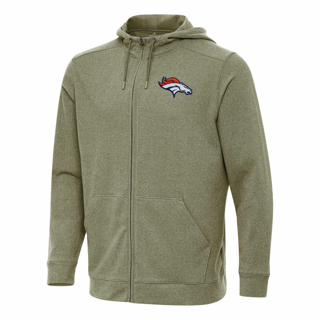 Denver Broncos Antigua Effortless Full-Zip Hoodie - Olive - NFL