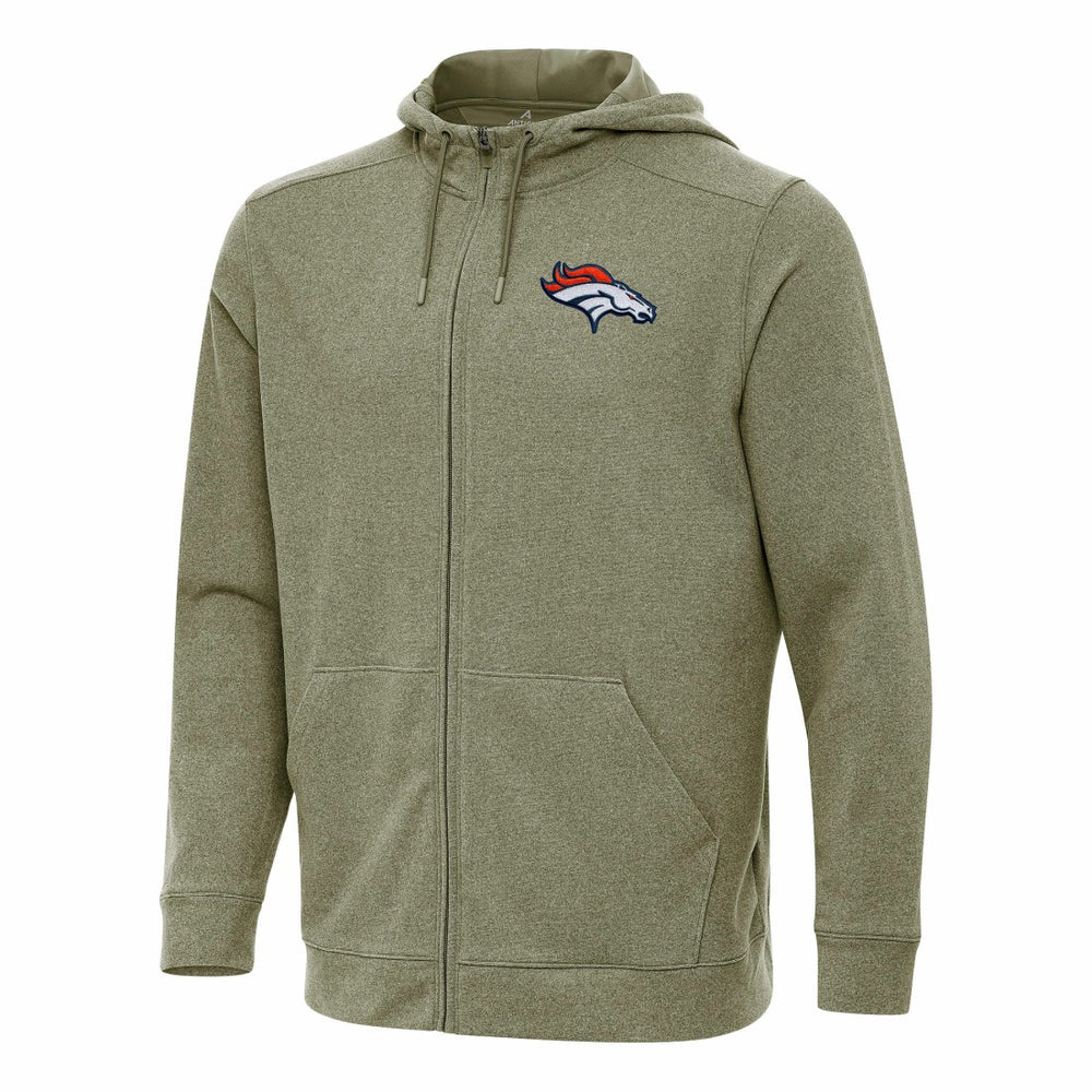 Denver Broncos Antigua Effortless Full-Zip Hoodie - Olive - NFL