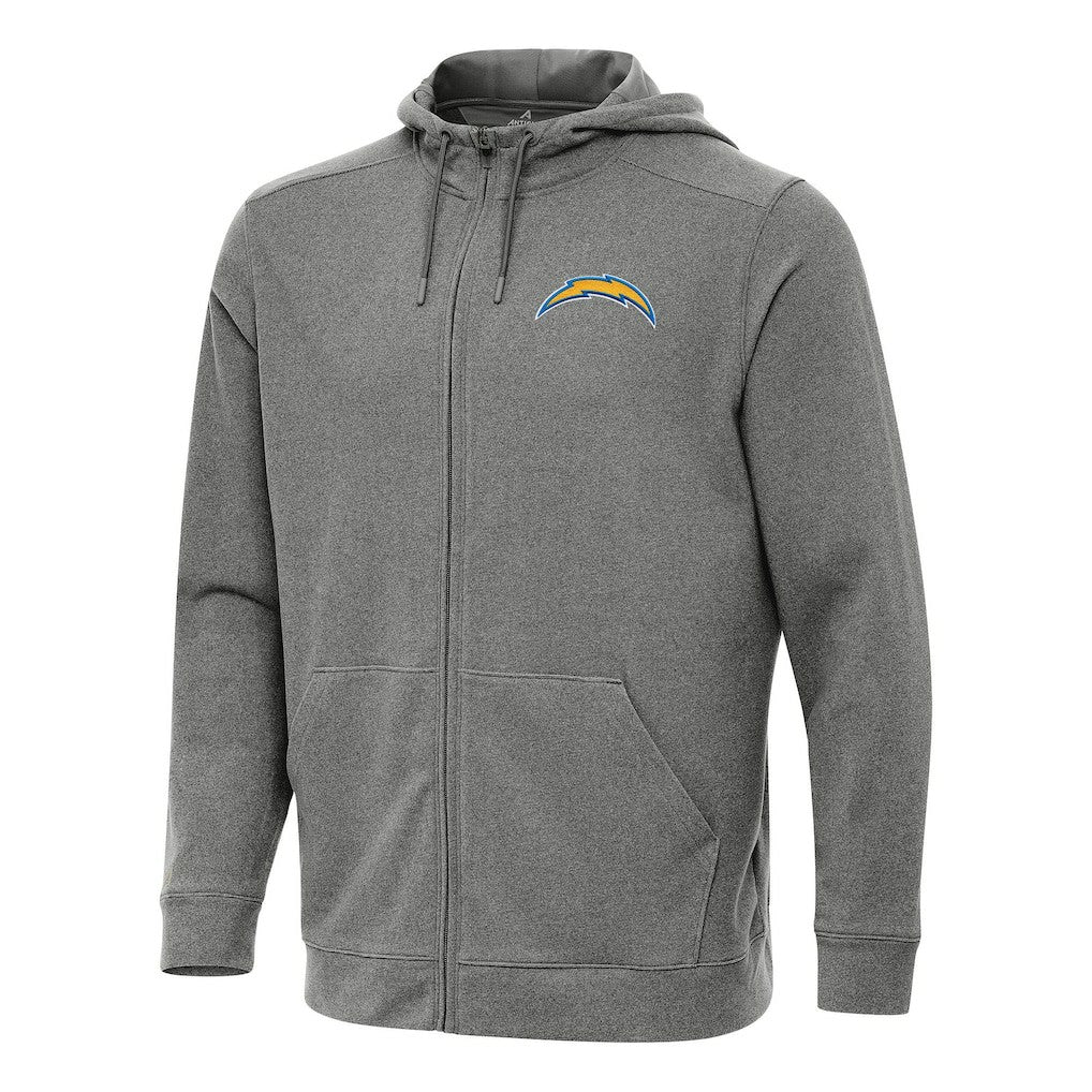 Los Angeles Chargers Antigua Effortless Full-Zip Hoodie - Heather Black - NFL