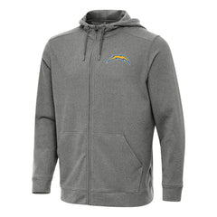 Los Angeles Chargers Antigua Effortless Full-Zip Hoodie - Heather Black - NFL