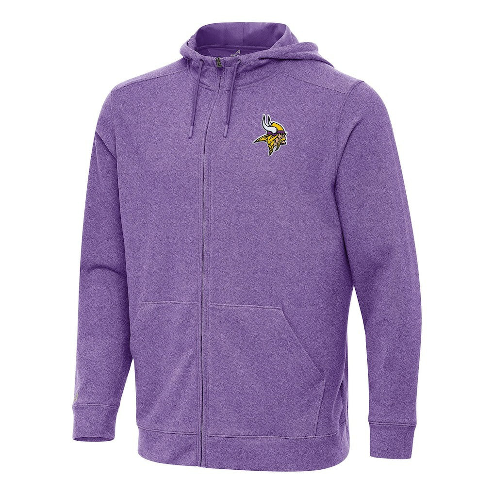 Minnesota Vikings Antigua Effortless Full-Zip Hoodie - Heather Purple - NFL
