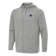 Dallas Cowboys Antigua Effortless Full-Zip Hoodie - Heather Gray - NFL