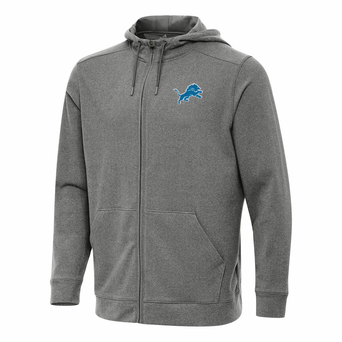Detroit Lions Antigua Effortless Full-Zip Hoodie - Heather Black - NFL