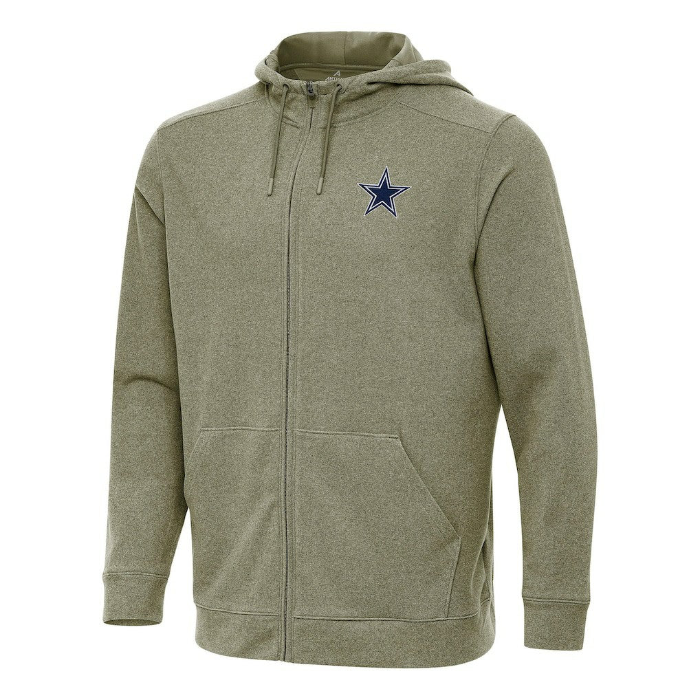 Dallas Cowboys Antigua Effortless Full-Zip Hoodie - Olive - NFL