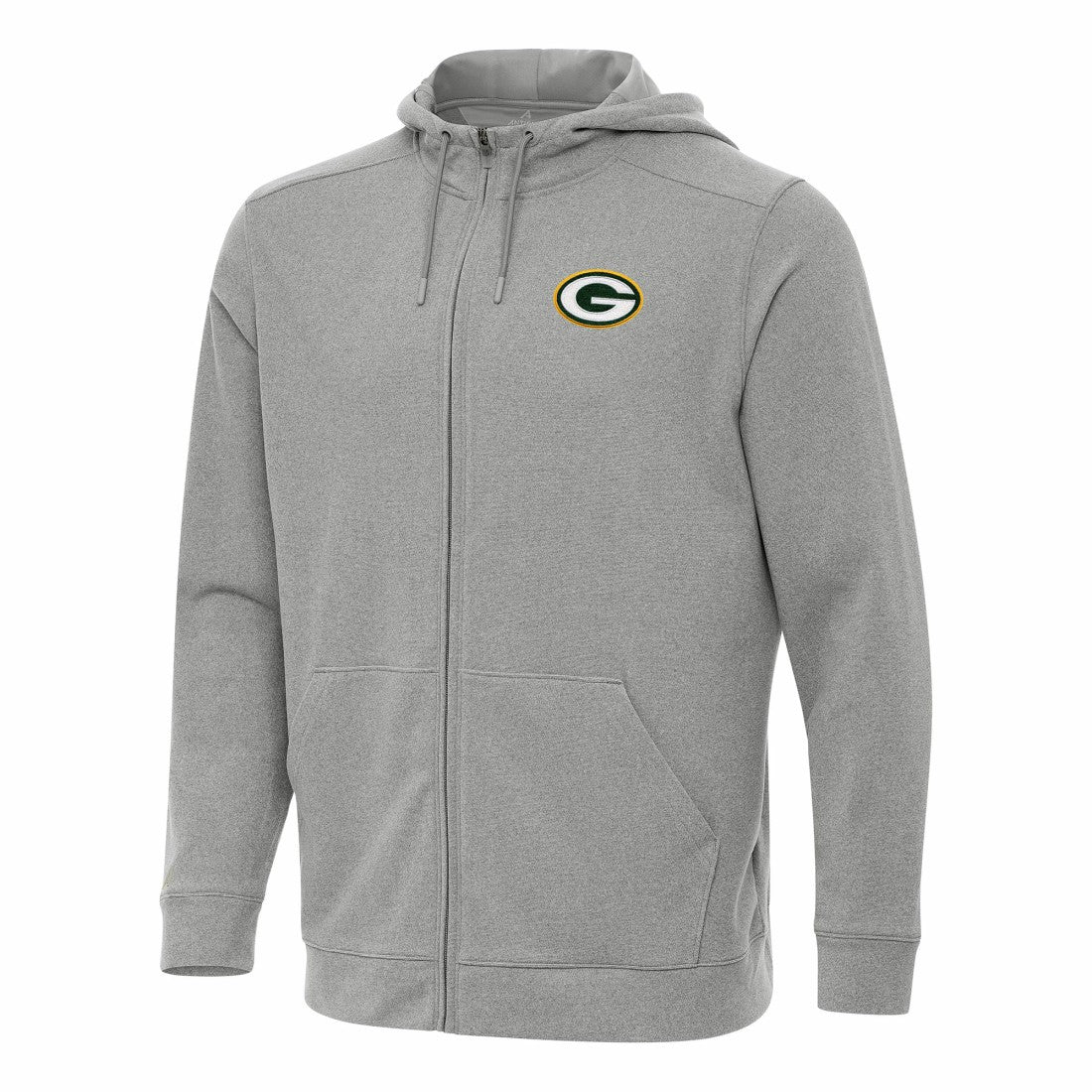Green Bay Packers Antigua Effortless Full-Zip Hoodie - Heather Gray - NFL