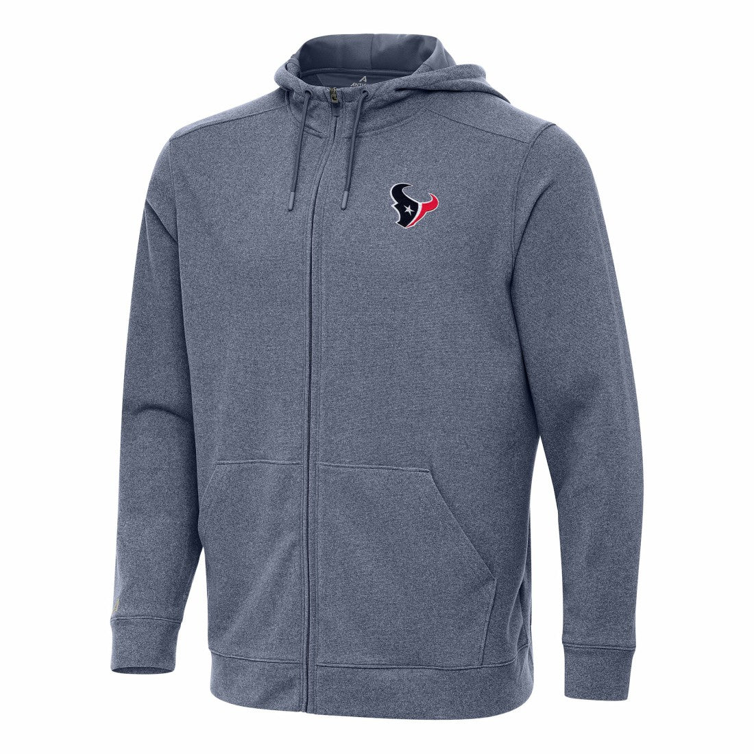Houston Texans Antigua Effortless Full-Zip Hoodie - Heather Navy - NFL