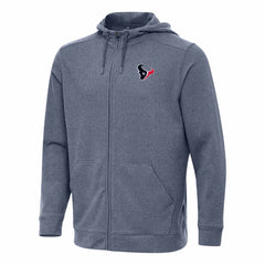 Houston Texans Antigua Effortless Full-Zip Hoodie - Heather Navy - NFL