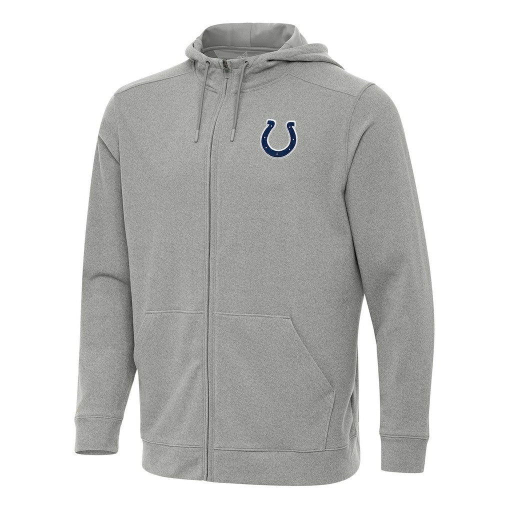 Indianapolis Colts Antigua Effortless Full-Zip Hoodie - Heather Gray - NFL