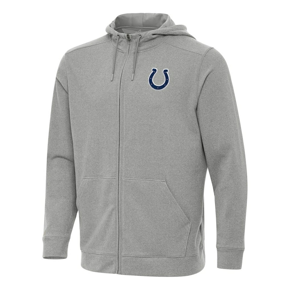 Indianapolis Colts Antigua Effortless Full-Zip Hoodie - Heather Gray - NFL