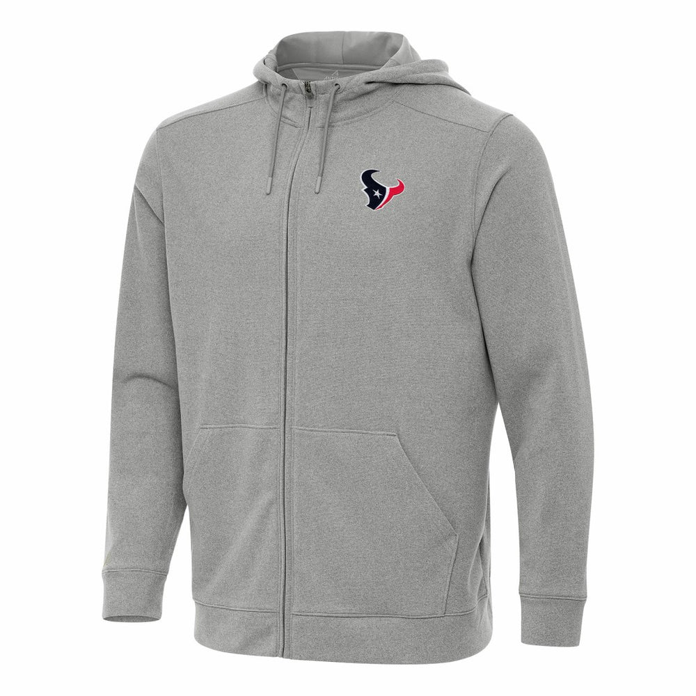 Houston Texans Antigua Effortless Full-Zip Hoodie - Heather Gray - NFL