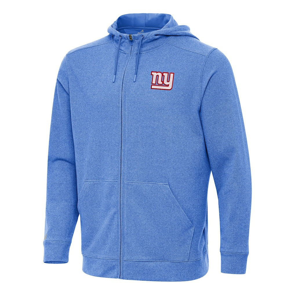 New York Giants Antigua Effortless Full-Zip Hoodie - Heather Royal - NFL