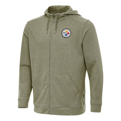 Pittsburgh Steelers Antigua Effortless Full-Zip Hoodie - Olive - NFL