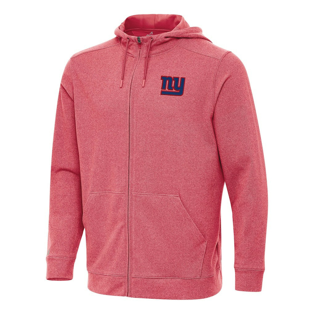 New York Giants Antigua Effortless Full-Zip Hoodie - Heather Red - NFL