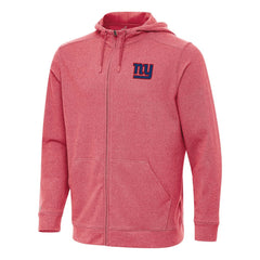 New York Giants Antigua Effortless Full-Zip Hoodie - Heather Red - NFL