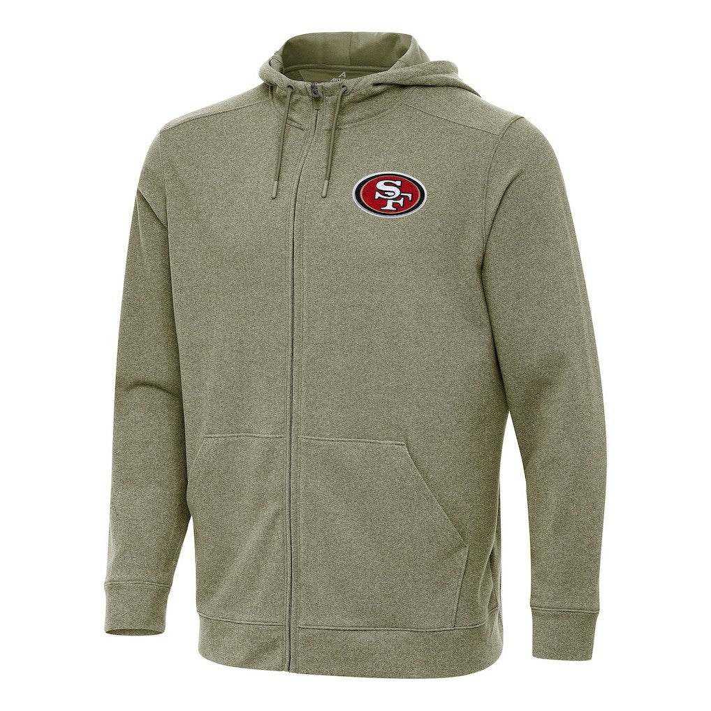 San Francisco 49ers Antigua Effortless Full-Zip Hoodie - Olive - NFL