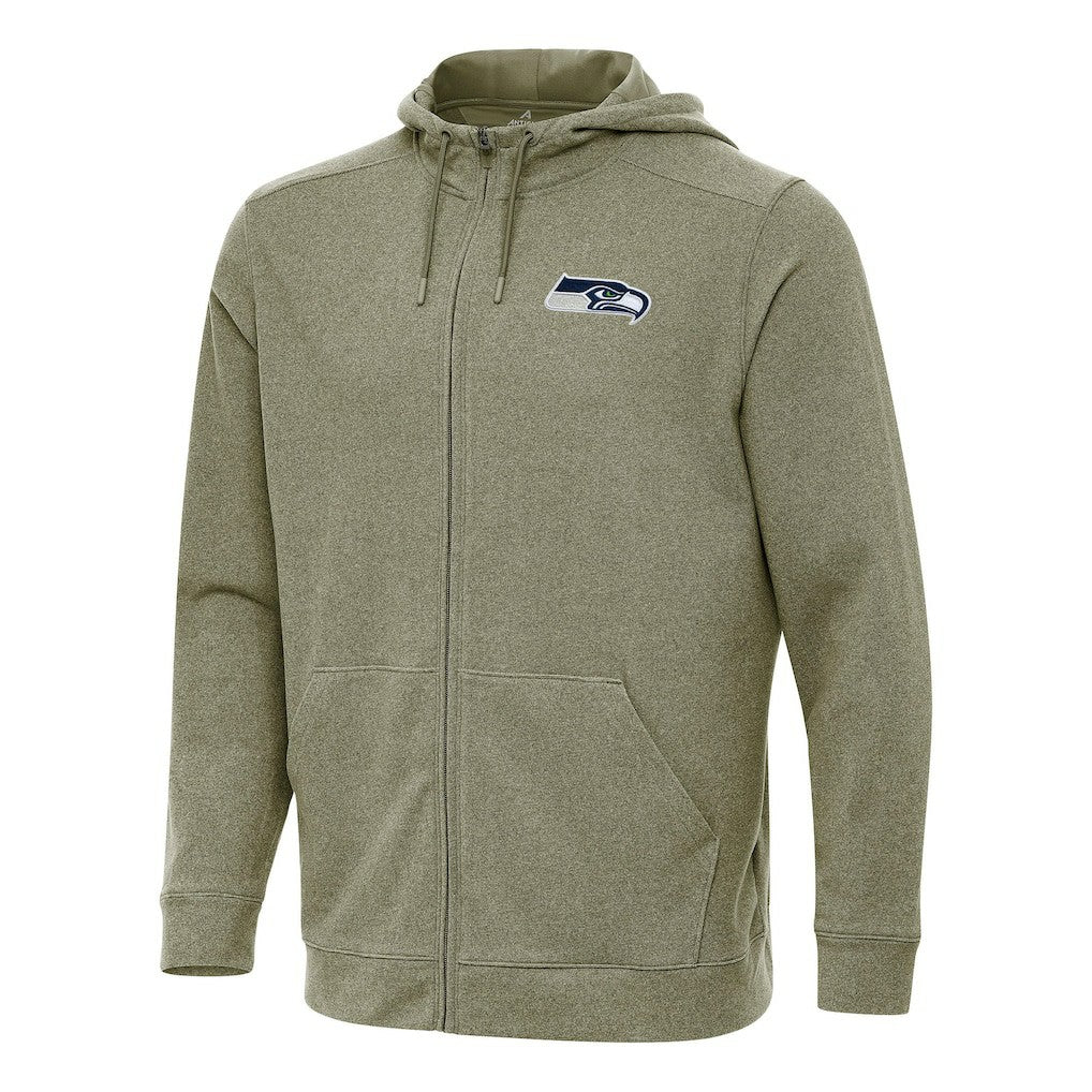 Seattle Seahawks Antigua Effortless Full-Zip Hoodie - Olive - NFL