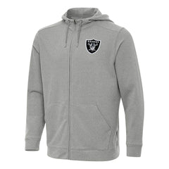Las Vegas Raiders Antigua Effortless Full-Zip Hoodie - Heather Gray - NFL