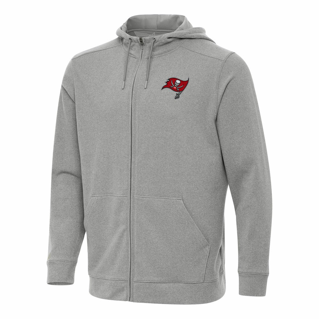 Tampa Bay Buccaneers Antigua Effortless Full-Zip Hoodie - Heather Gray - NFL