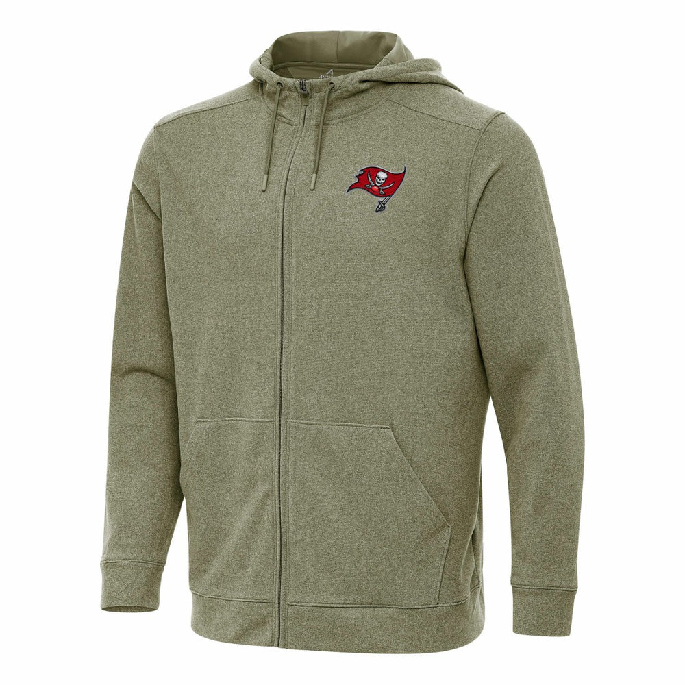 Tampa Bay Buccaneers Antigua Effortless Full-Zip Hoodie - Olive - NFL