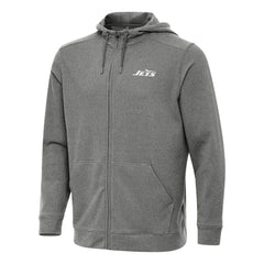 New York Jets Antigua Effortless Full-Zip Hoodie - Heather Black - NFL