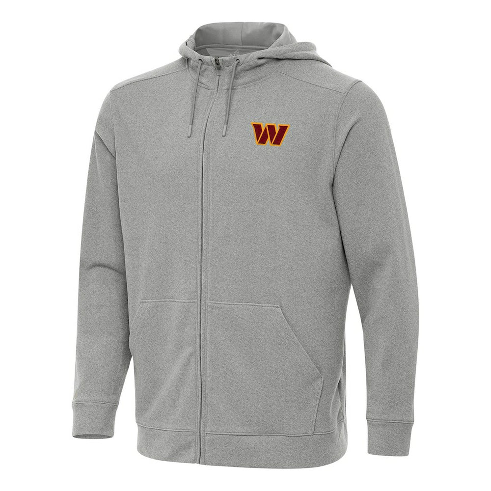 Washington Commanders Antigua Effortless Full-Zip Hoodie - Heather Gray - NFL