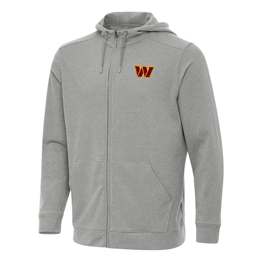 Washington Commanders Antigua Effortless Full-Zip Hoodie - Heather Gray - NFL