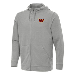 Washington Commanders Antigua Effortless Full-Zip Hoodie - Heather Gray - NFL