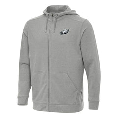 Philadelphia Eagles Antigua Effortless Full-Zip Hoodie - Heather Gray - NFL