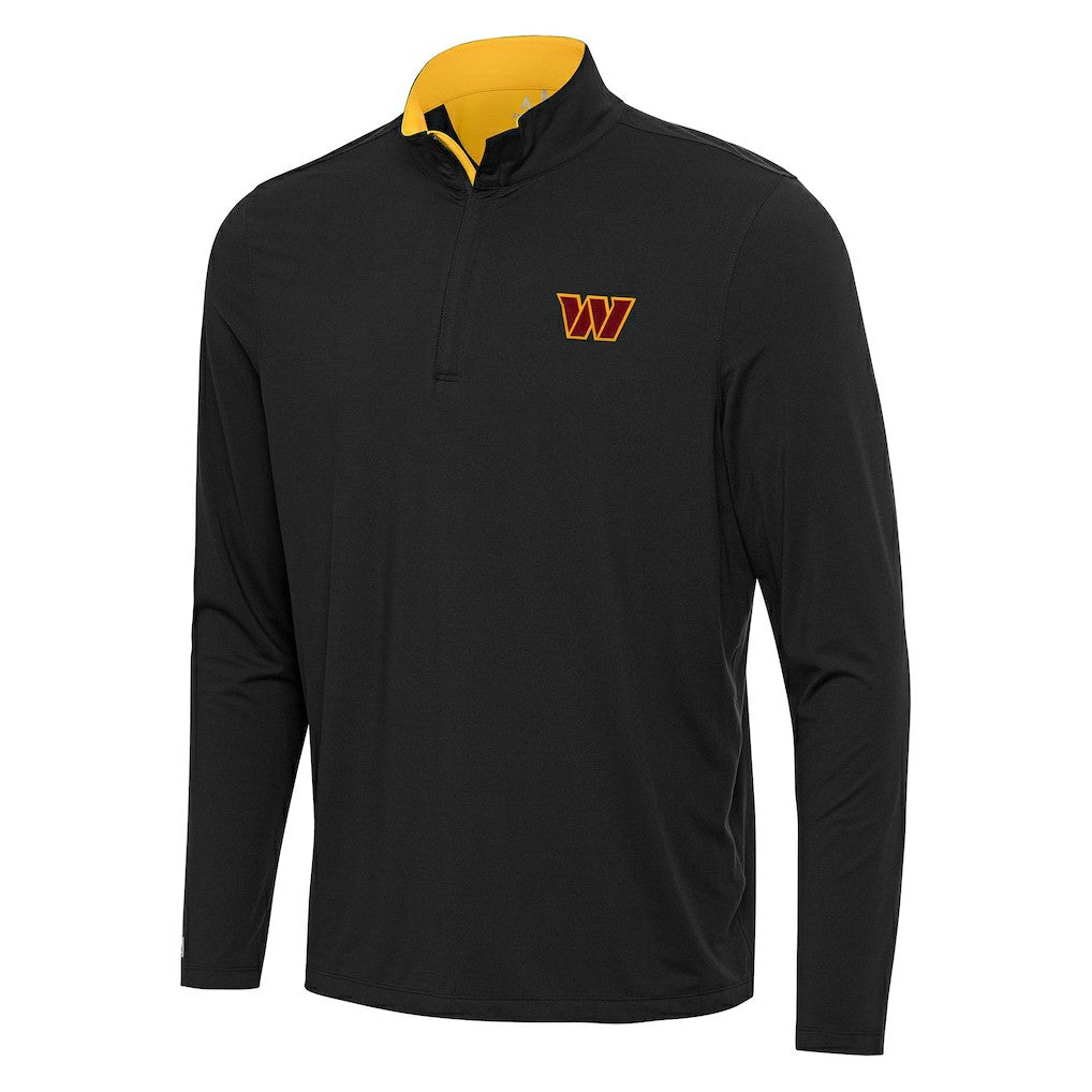 Washington Commanders Antigua Content Quarter-Zip Pullover Top - Black/Gold - NFL