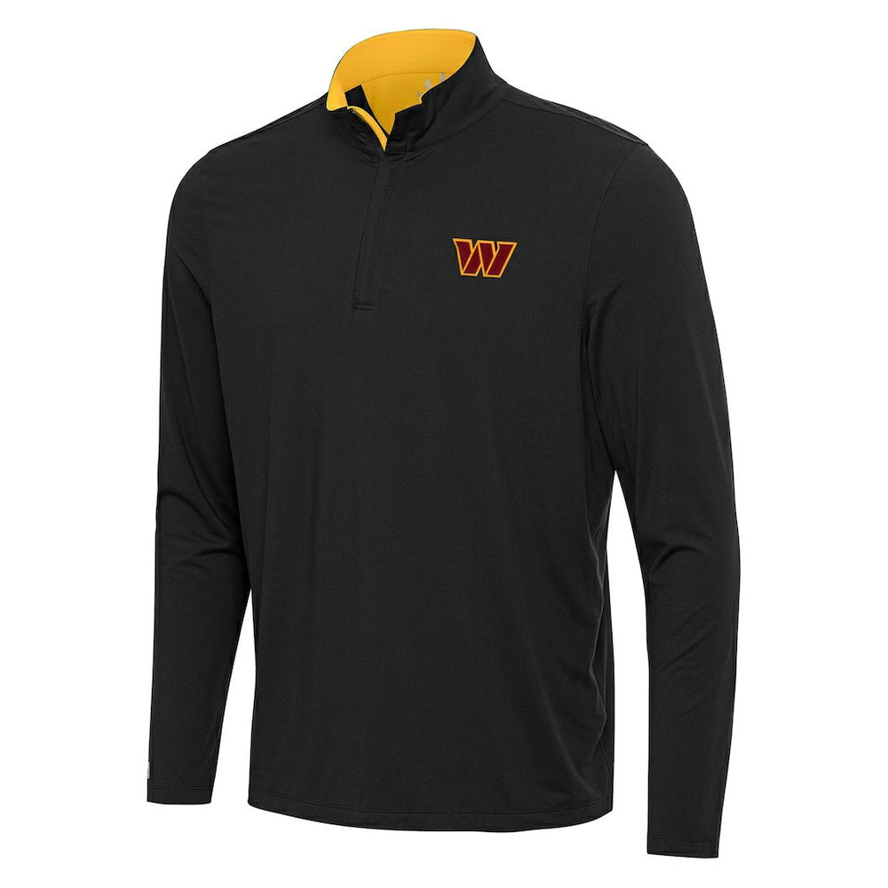 Washington Commanders Antigua Content Quarter-Zip Pullover Top - Black/Gold - NFL