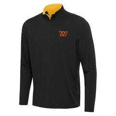 Washington Commanders Antigua Content Quarter-Zip Pullover Top - Black/Gold - NFL