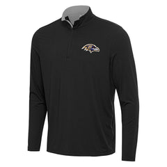 Baltimore Ravens Antigua Content Quarter-Zip Pullover Top - Black/Gray - NFL