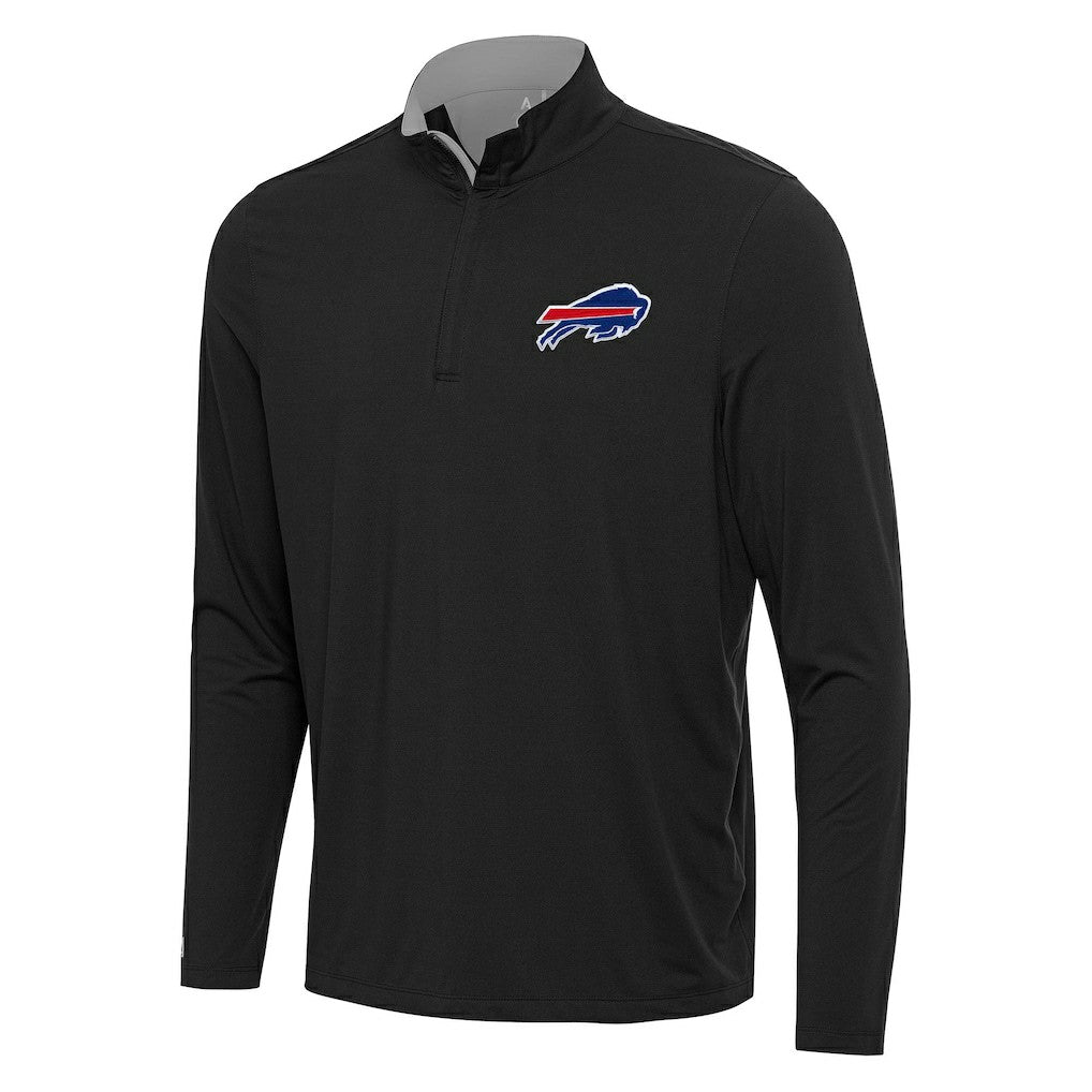 Buffalo Bills Antigua Content Quarter-Zip Pullover Top - Black/Gray - NFL