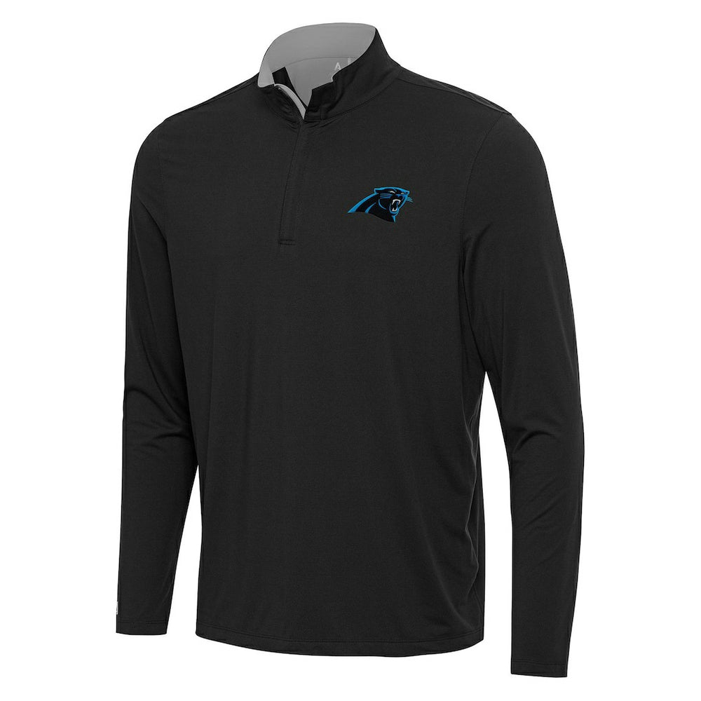 Carolina Panthers Antigua Content Quarter-Zip Pullover Top - Black/Gray - NFL