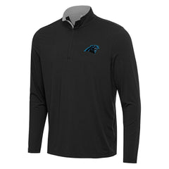 Carolina Panthers Antigua Content Quarter-Zip Pullover Top - Black/Gray - NFL
