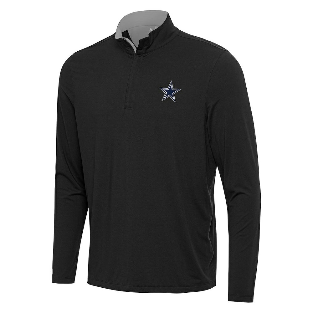 Dallas Cowboys Antigua Content Quarter-Zip Pullover Top - Black/Gray - NFL