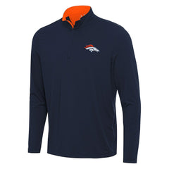 Denver Broncos Antigua Content Quarter-Zip Pullover Top - Navy/Orange - NFL