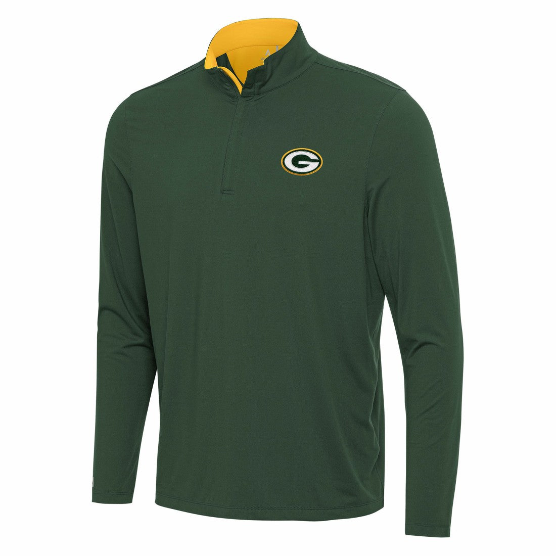 Green Bay Packers Antigua Content Quarter-Zip Pullover Top - Green/Gold - NFL