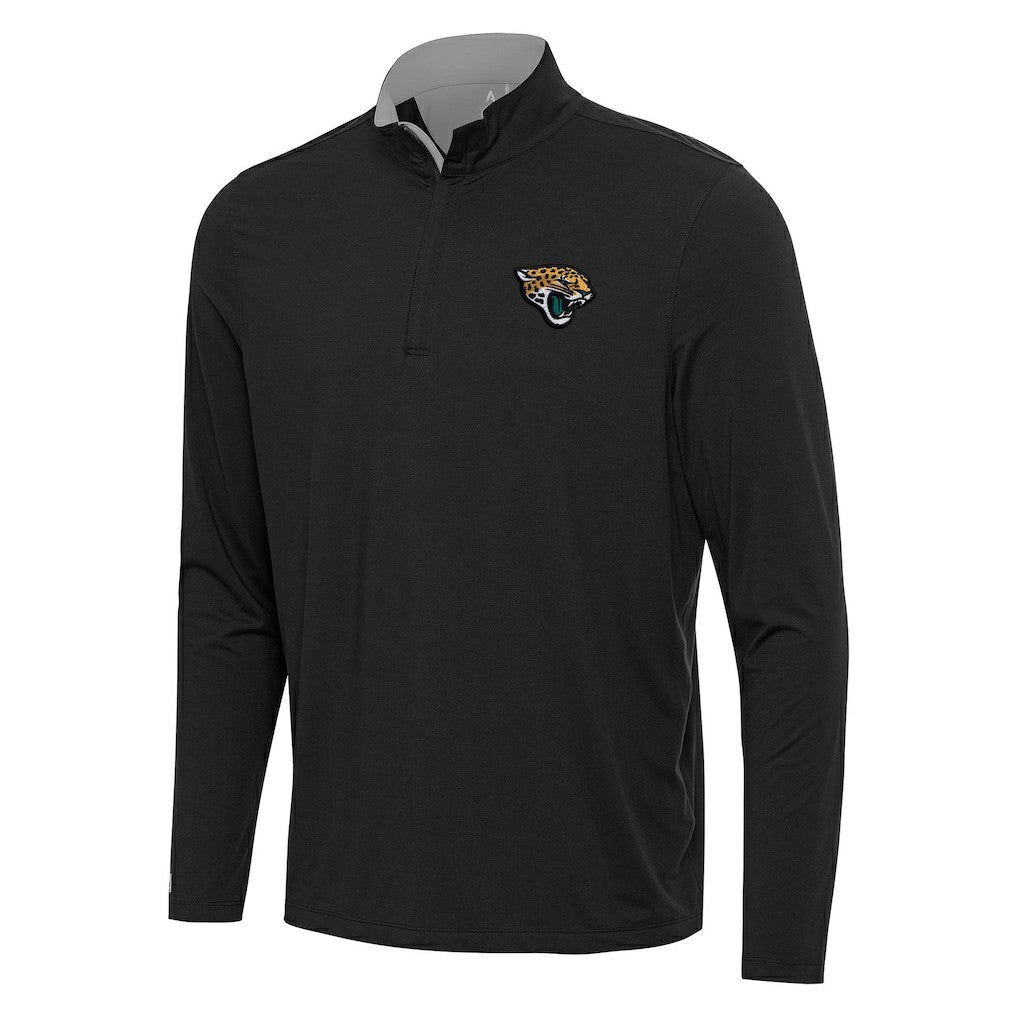 Jacksonville Jaguars Antigua Content Quarter-Zip Pullover Top - Black/Gray - NFL