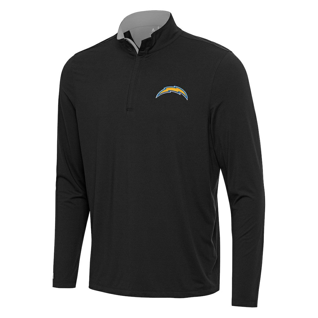 Los Angeles Chargers Antigua Content Quarter-Zip Pullover Top - Black/Gray - NFL