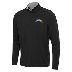 Los Angeles Chargers Antigua Content Quarter-Zip Pullover Top - Black/Gray - NFL