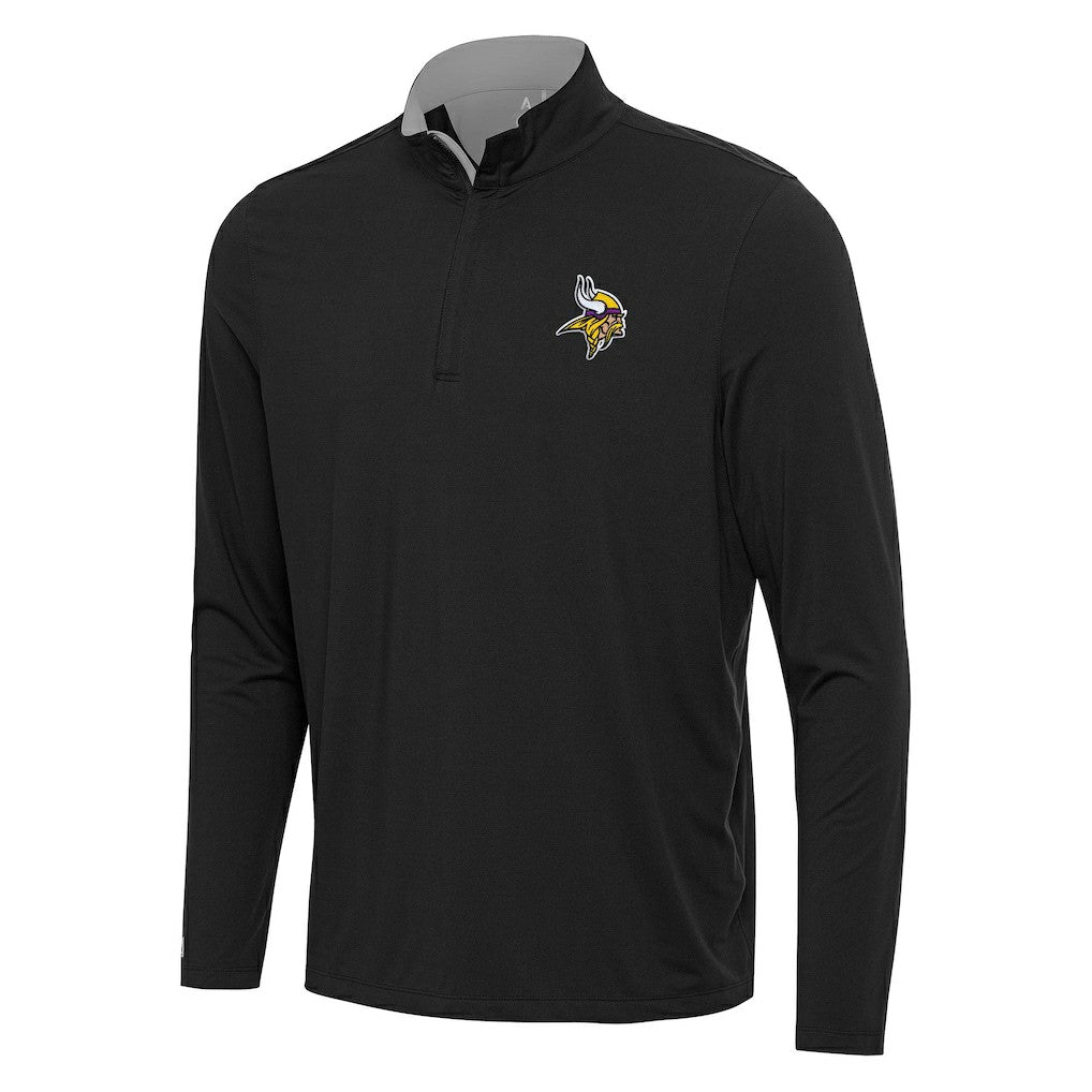 Minnesota Vikings Antigua Content Quarter-Zip Pullover Top - Black/Gray - NFL