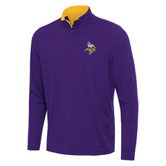Minnesota Vikings Antigua Content Quarter-Zip Pullover Top - Purple/Gold - NFL
