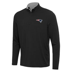 New England Patriots Antigua Content Quarter-Zip Pullover Top - Black/Gray - NFL